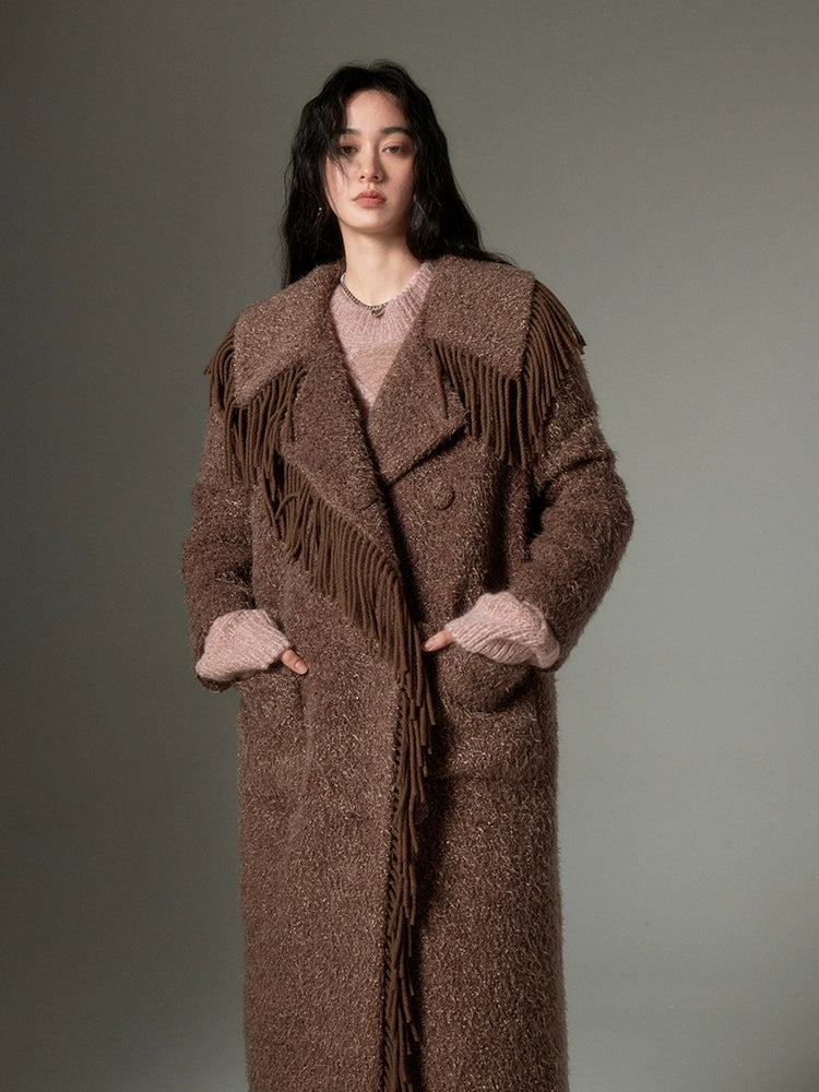 Tassel Design Mid-length Coat