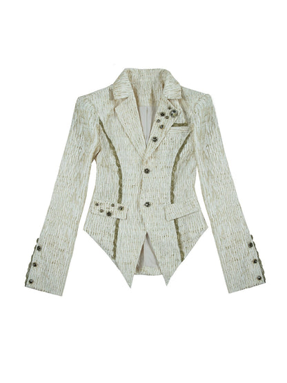 Three-dimensional Texture Short Slim Fit Jacket