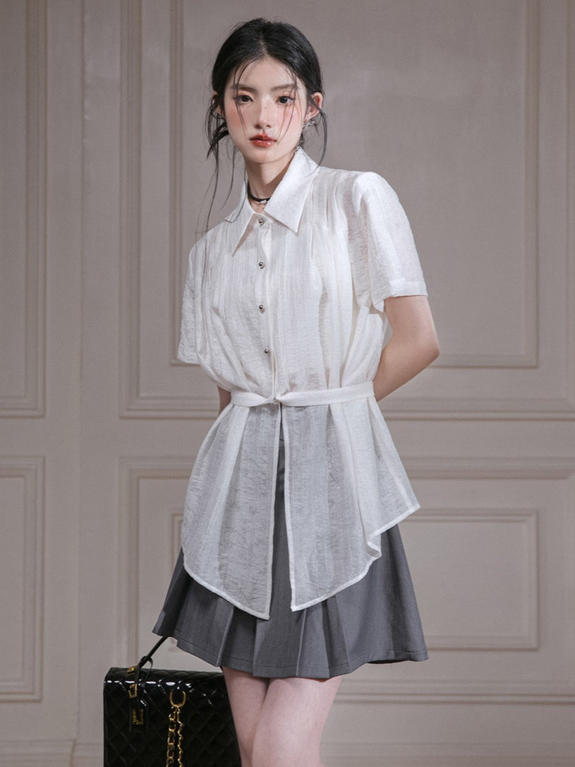 A-Line Box Pleated Skirt