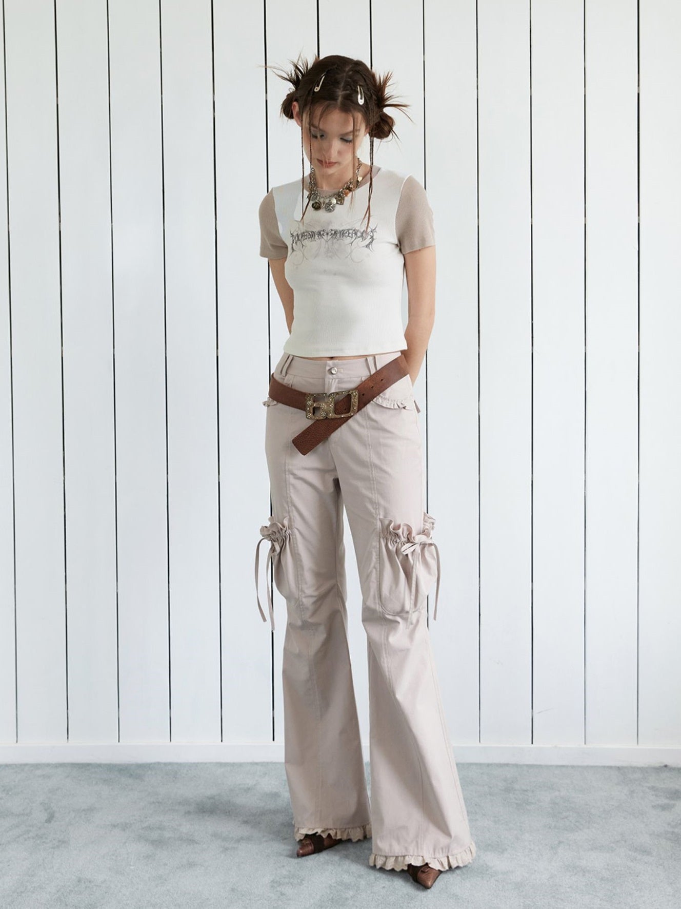 Casual Edge Frill Flare Pants