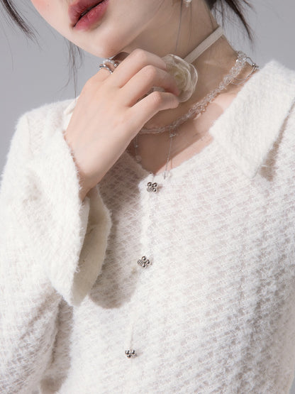 Feather Touch Hollow Knit Sweater