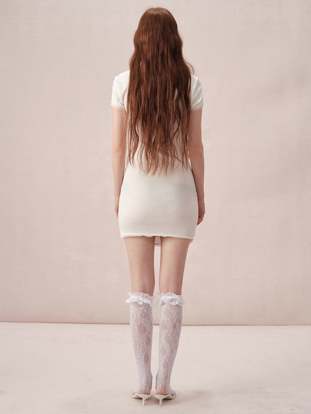 Lace Edge Side Shirring Gather One-piece – ARCANA ARCHIVE
