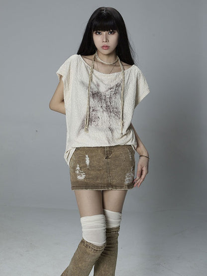 Double Waist Punk Street Low Waist Skirt &amp; Leg Cover