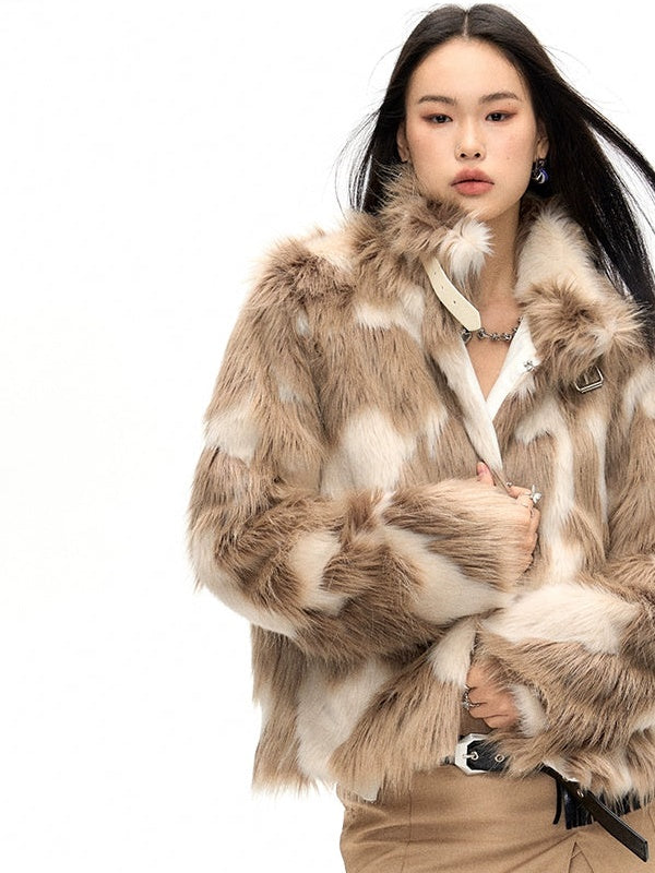 Eco Friendly Marble Fur Coat