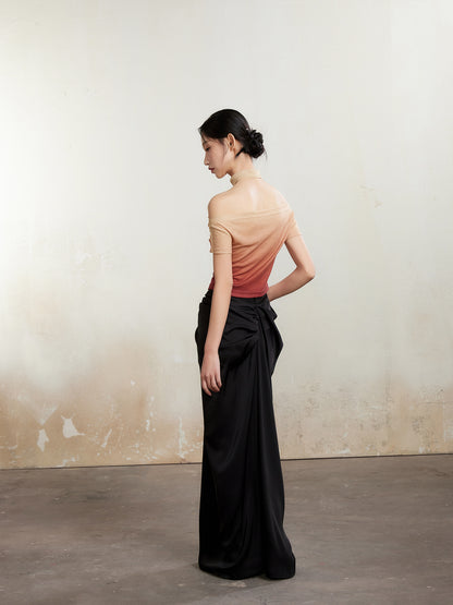 Venus Silhouette Elegant Drape Long Skirt