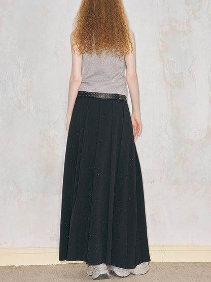 Hot Diamond Design Long Pleated Skirt