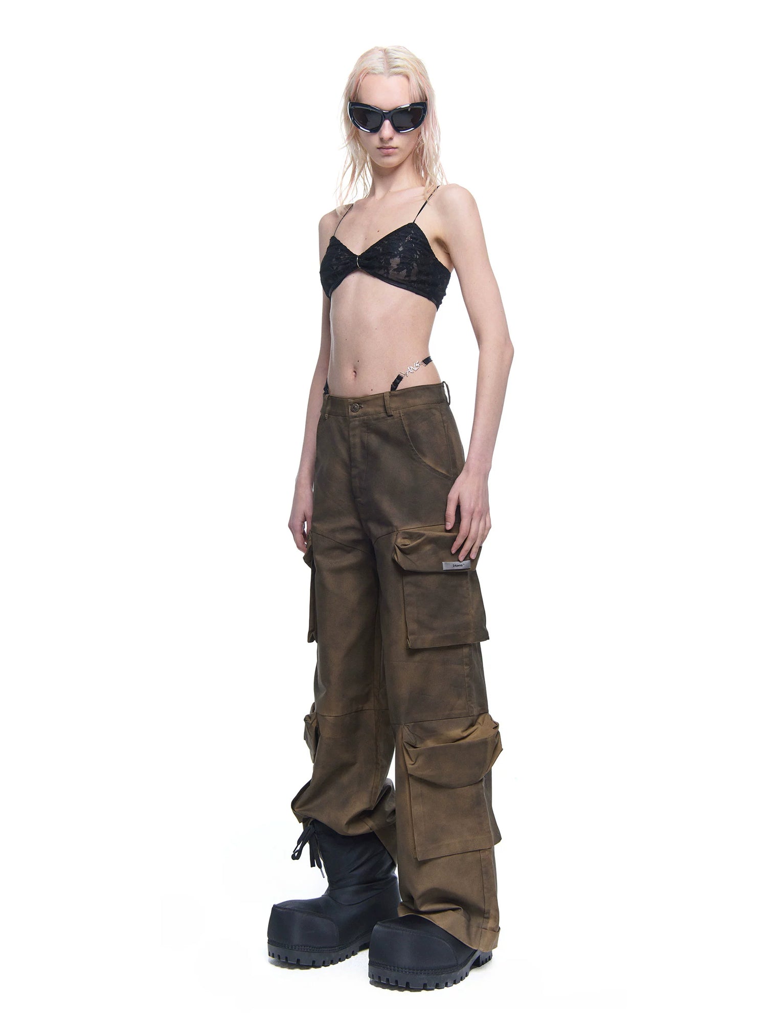 Multi-pocket Wide Leg Pants