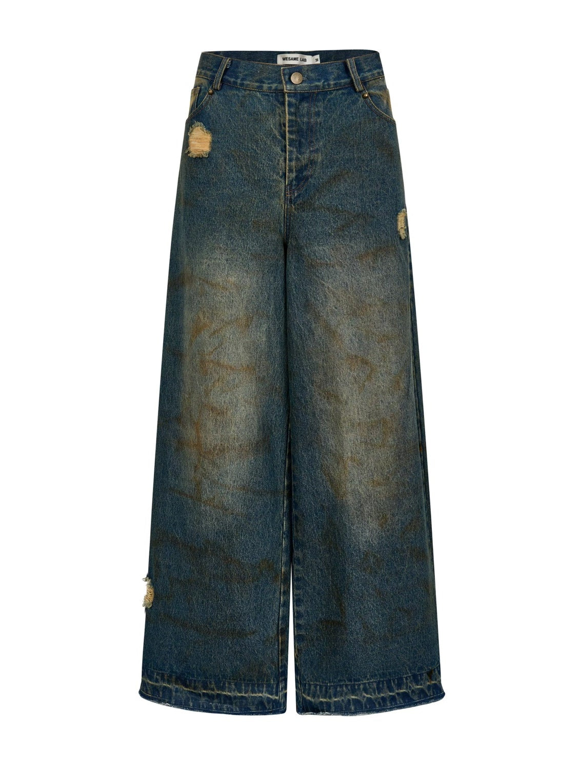 Dirty Washed Ripped Loose Wide Leg Jeans