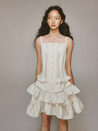 Layered Suspender Ruffle French Dress