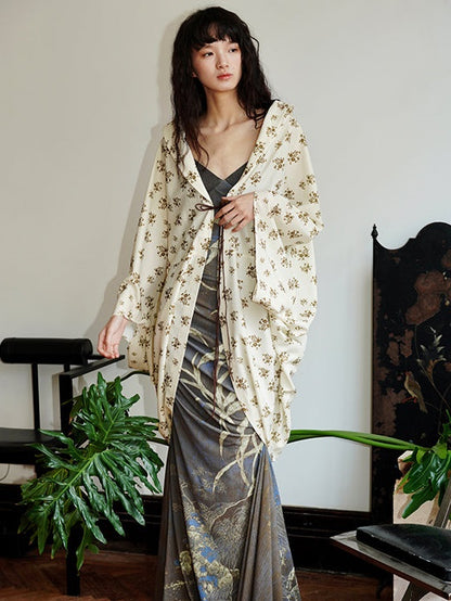 Niche Floral Print Loose Suncreen Cardigan