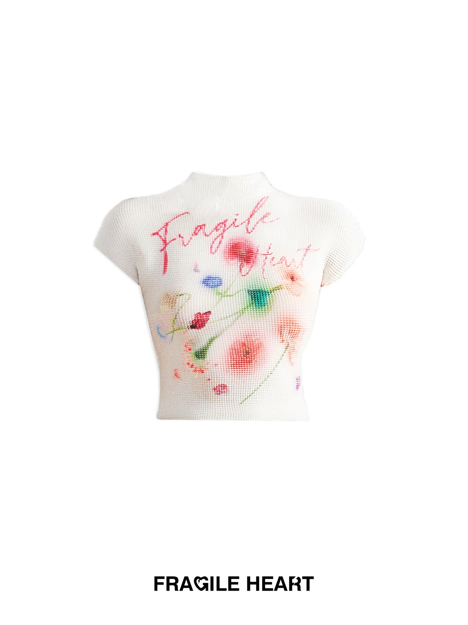 Flower Printed French Sleeve T-shirt