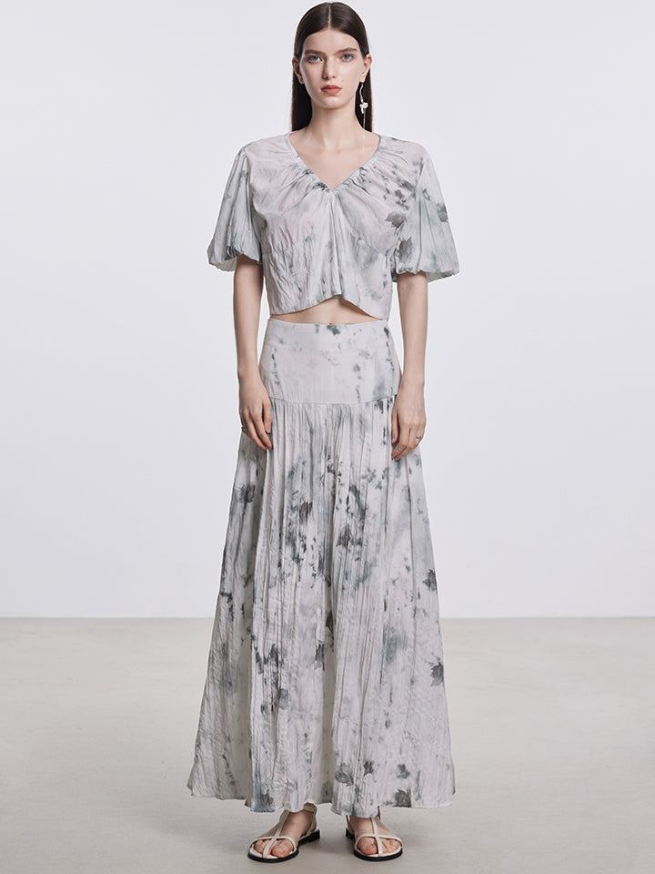 Tie-Dye Gather Chic Blouse & Long-Skirt – ARCANA ARCHIVE