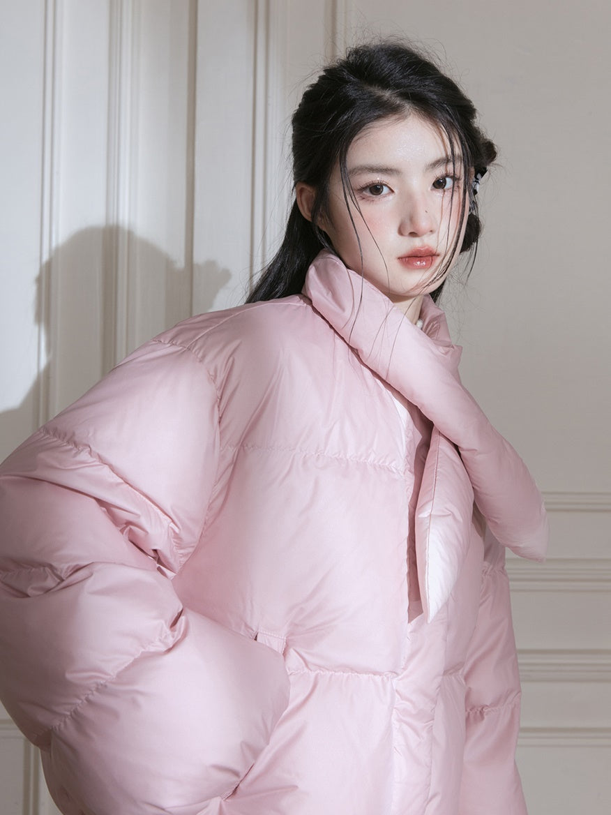 Rabbit Ear Collar Short Down Jacket