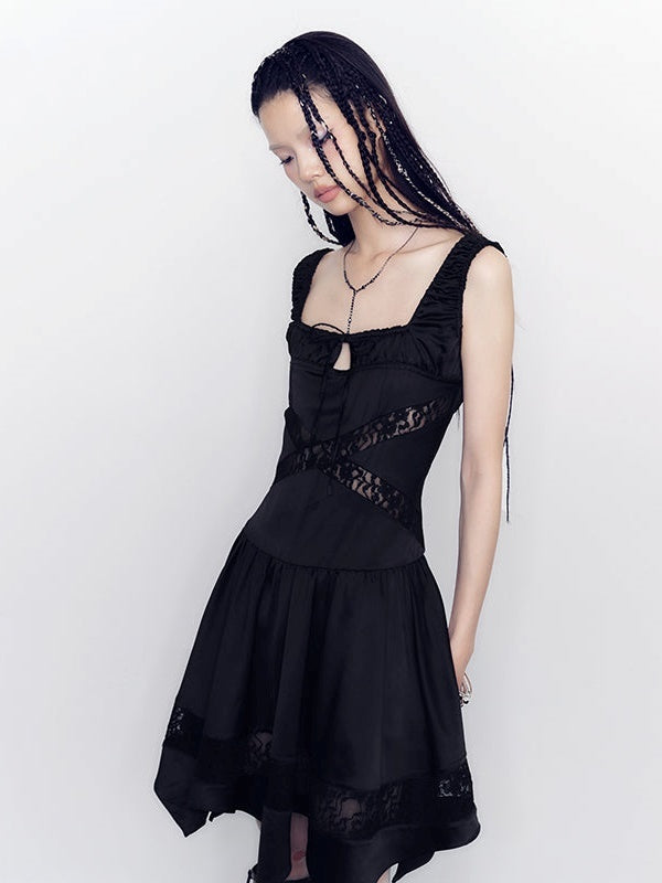 Jacquard Lace Hollow Blütenblattkleid