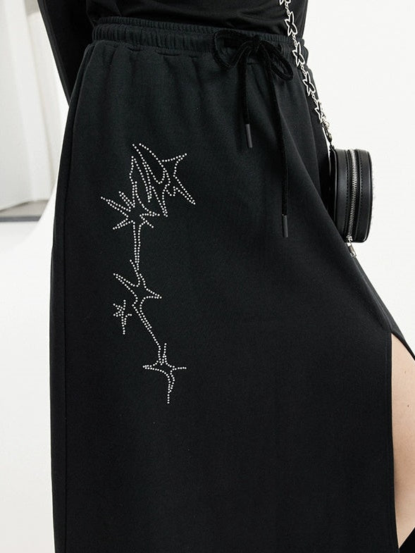 A-line Slit Long Skirt