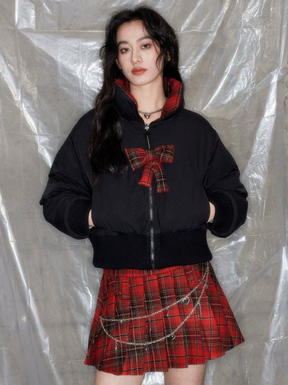 Plaid Reversible Short Jacket