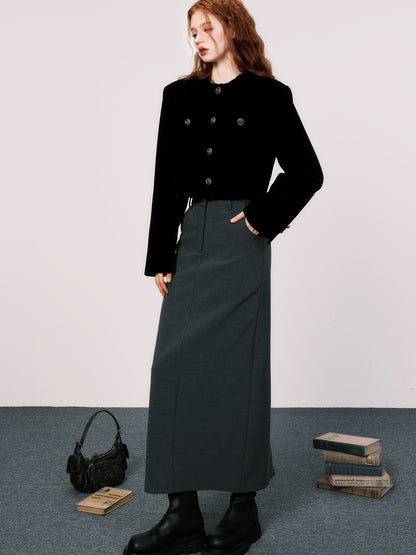 Relaxed Straight Long Skirt