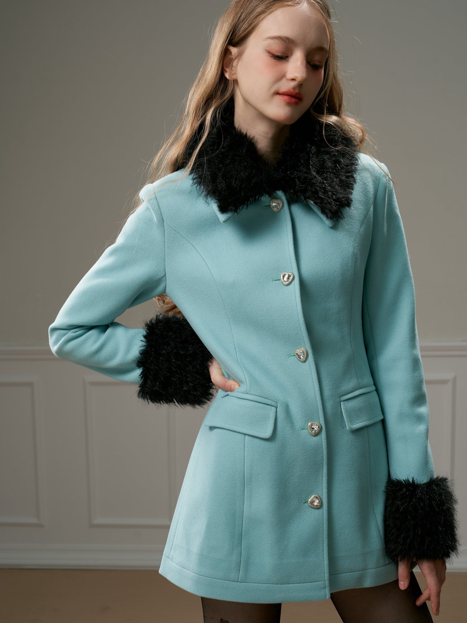 Fur Stitch X-Silhouette Coat