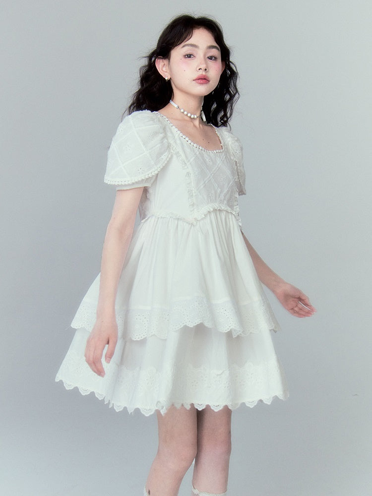 Fake Two-piece Petal Sleeve Dress