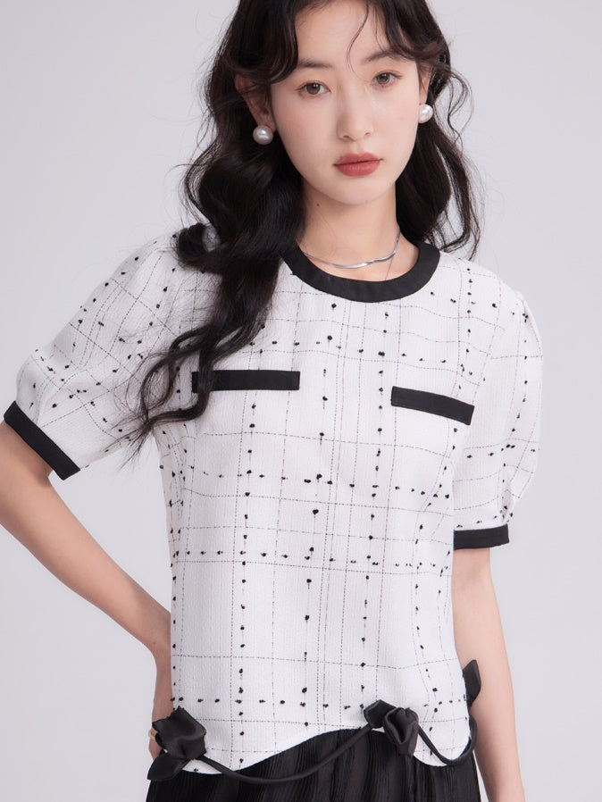 Tulip Lace Small Fragrance Dot Top &amp; Skirt