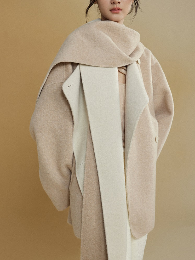 Loose Double-folded Scarf Double-sided Coat