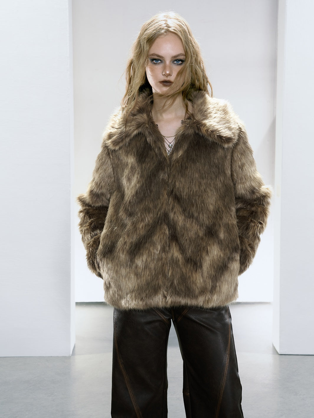 Glossy Eco-friendly Fur Short Coat