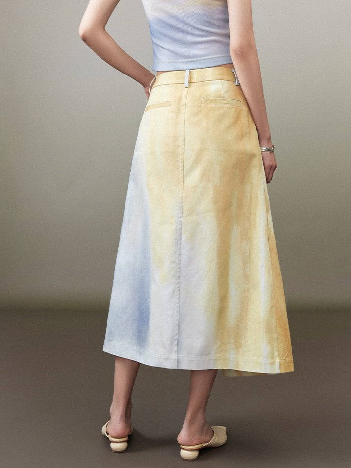 Asymmetric Slit A-line Skirt