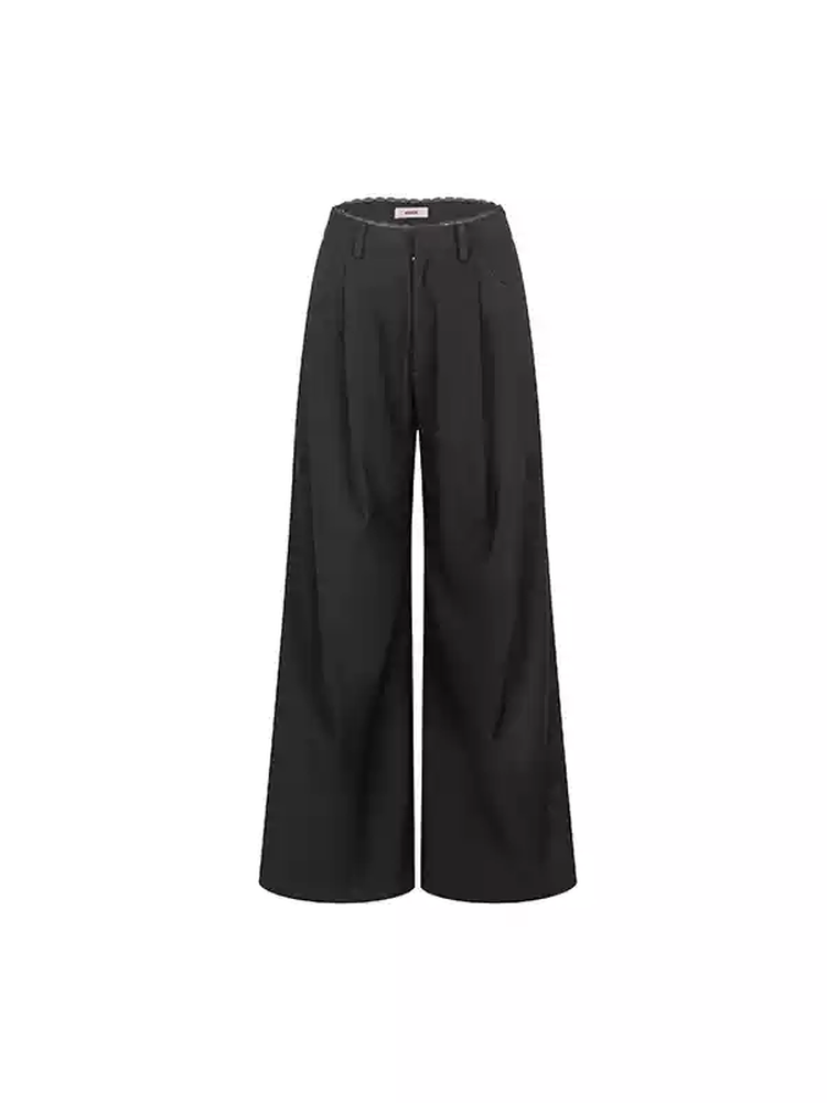 High-Waist Loose Straight Casual Wide-Pants