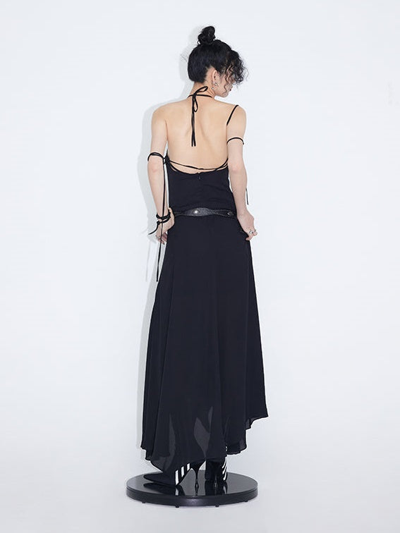 Asymmetrical Hem Chiffon Strap Dress