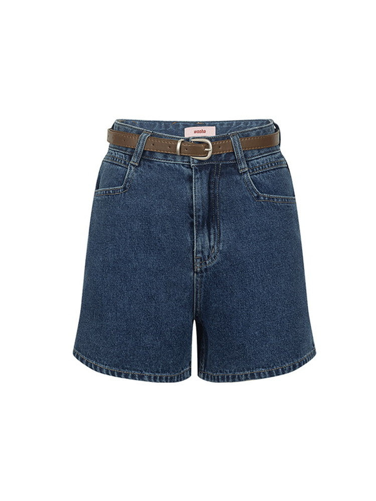 Denim Casual Loose High-Waist Short-Pants