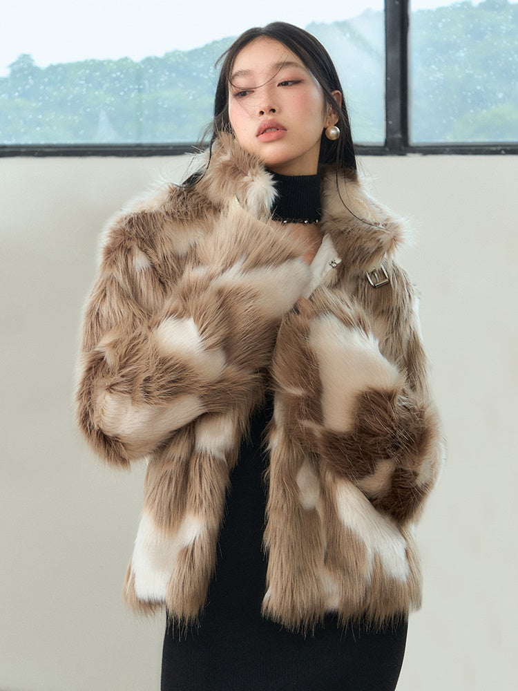 Eco Friendly Marble Fur Coat