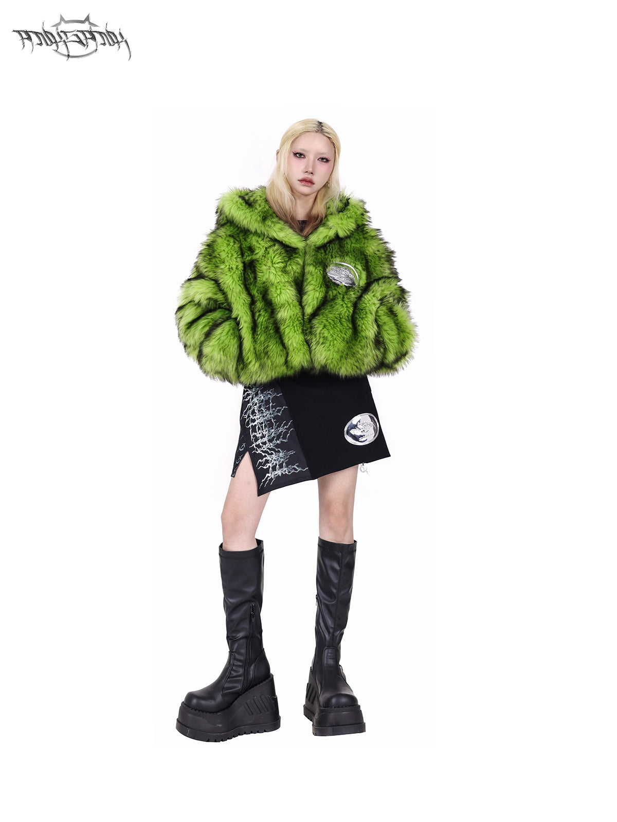 Reversible Fur Warm Hooded Short Jacket