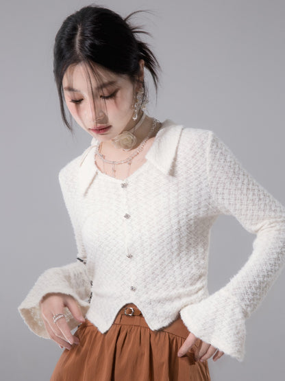 Feather Touch Hollow Knit Sweater