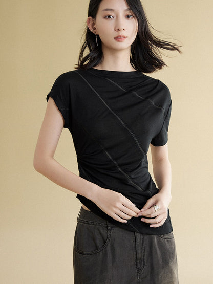 Oblique Split Irregular T-shirt