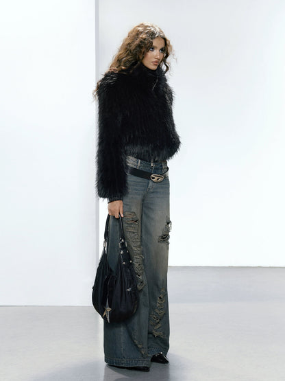 Eco-friendly Fur Cropped Jacket