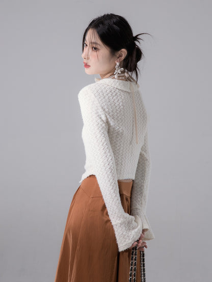 Feather Touch Hollow Knit Sweater