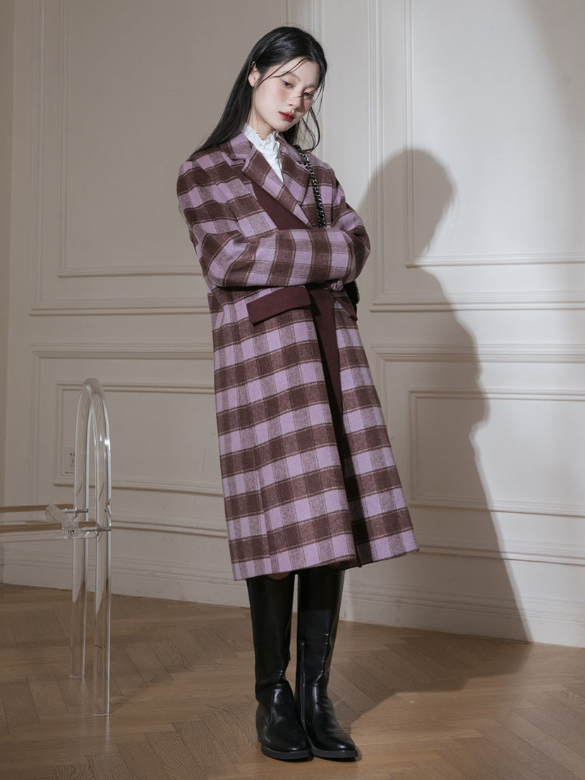 Plaid Long Chester Coat