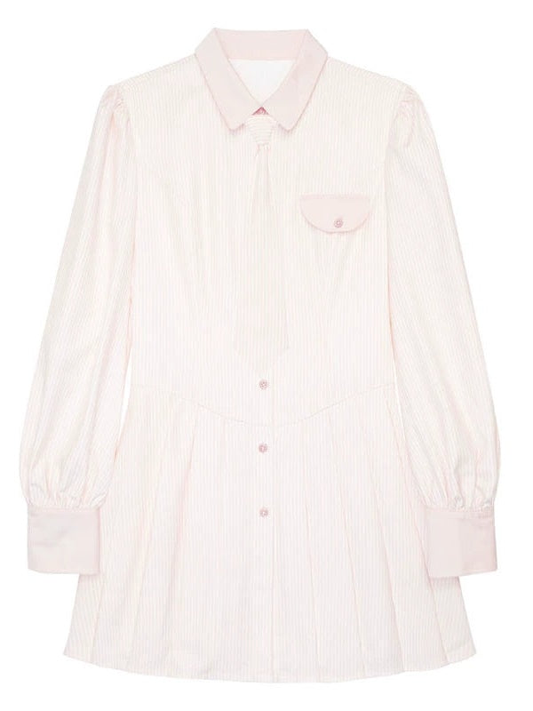 Robe de chemise à rayures de style collègue