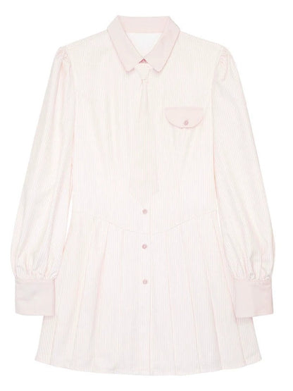 Robe de chemise à rayures de style collègue