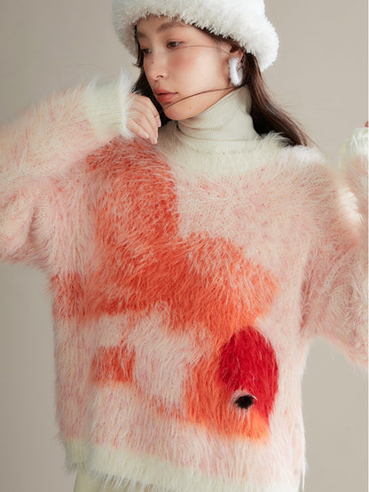 Goldfish Imitation Fur Loose Sweater