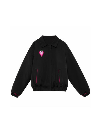 Love Strawberry à broder veste zip-up et jupe cocoon