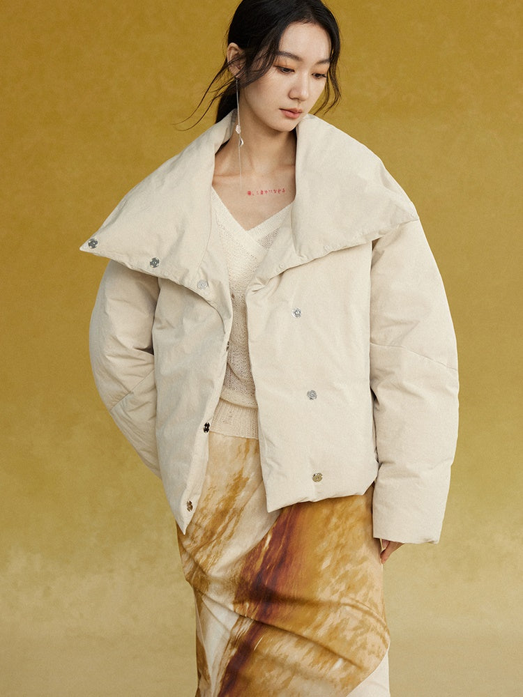 Detachable Fur Collar Short Down Jacket