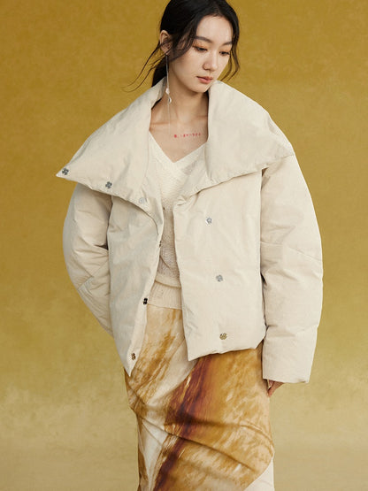 Detachable Fur Collar Short Down Jacket