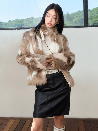 Eco Friendly Marble Fur Coat