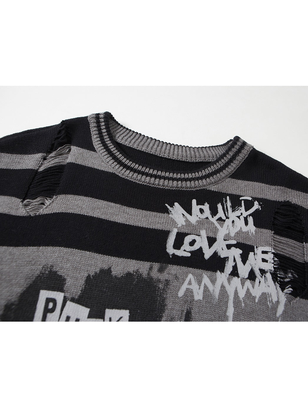 Border Hole Graffiti Sweater