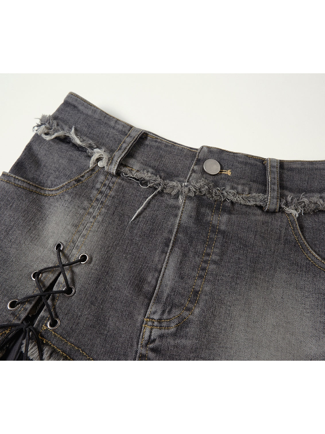 Denim Old Washed Stitching Skir