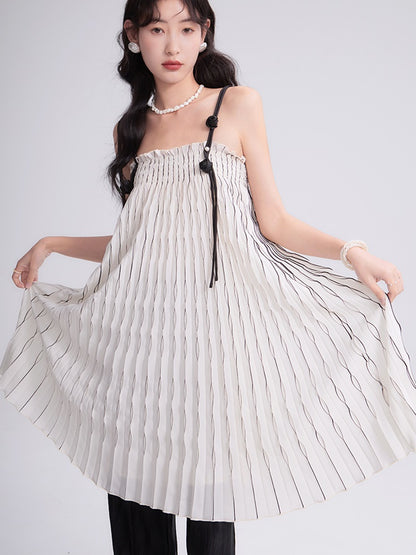 2Way Flower Vine Sling Curve Pleated Skirt