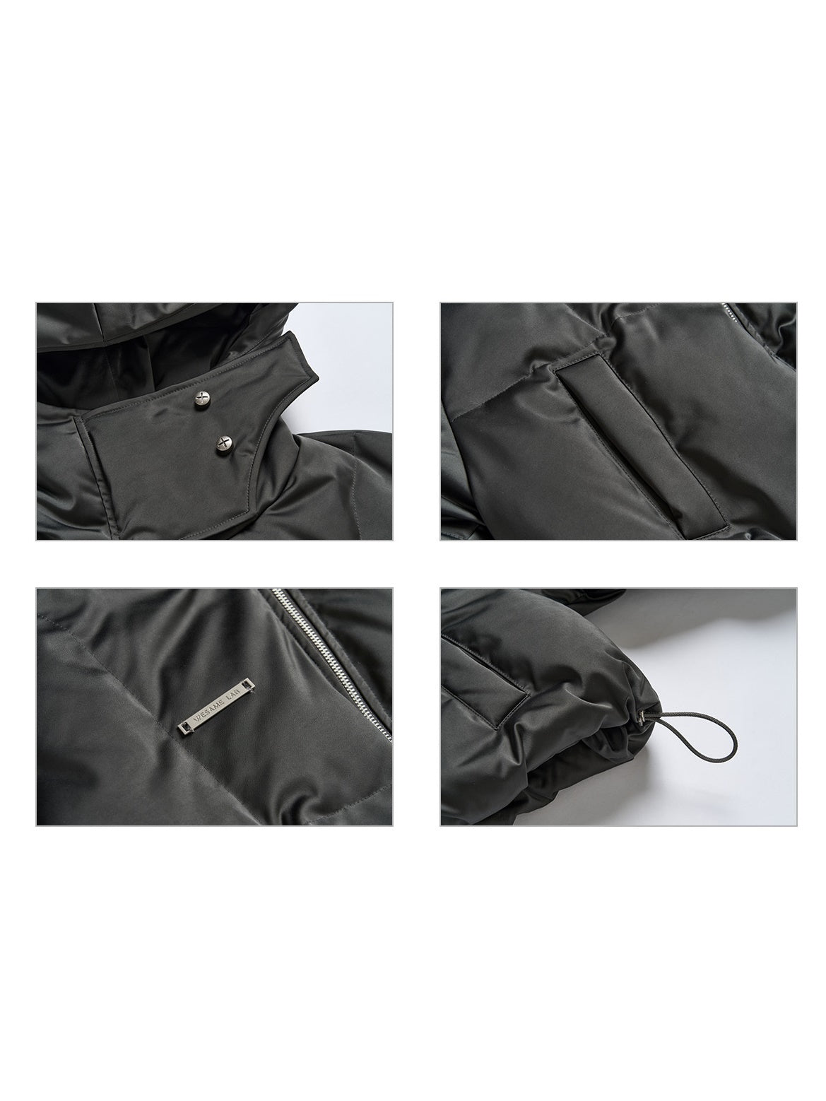 Loose Short Stand Collar Hooded Down Jacket