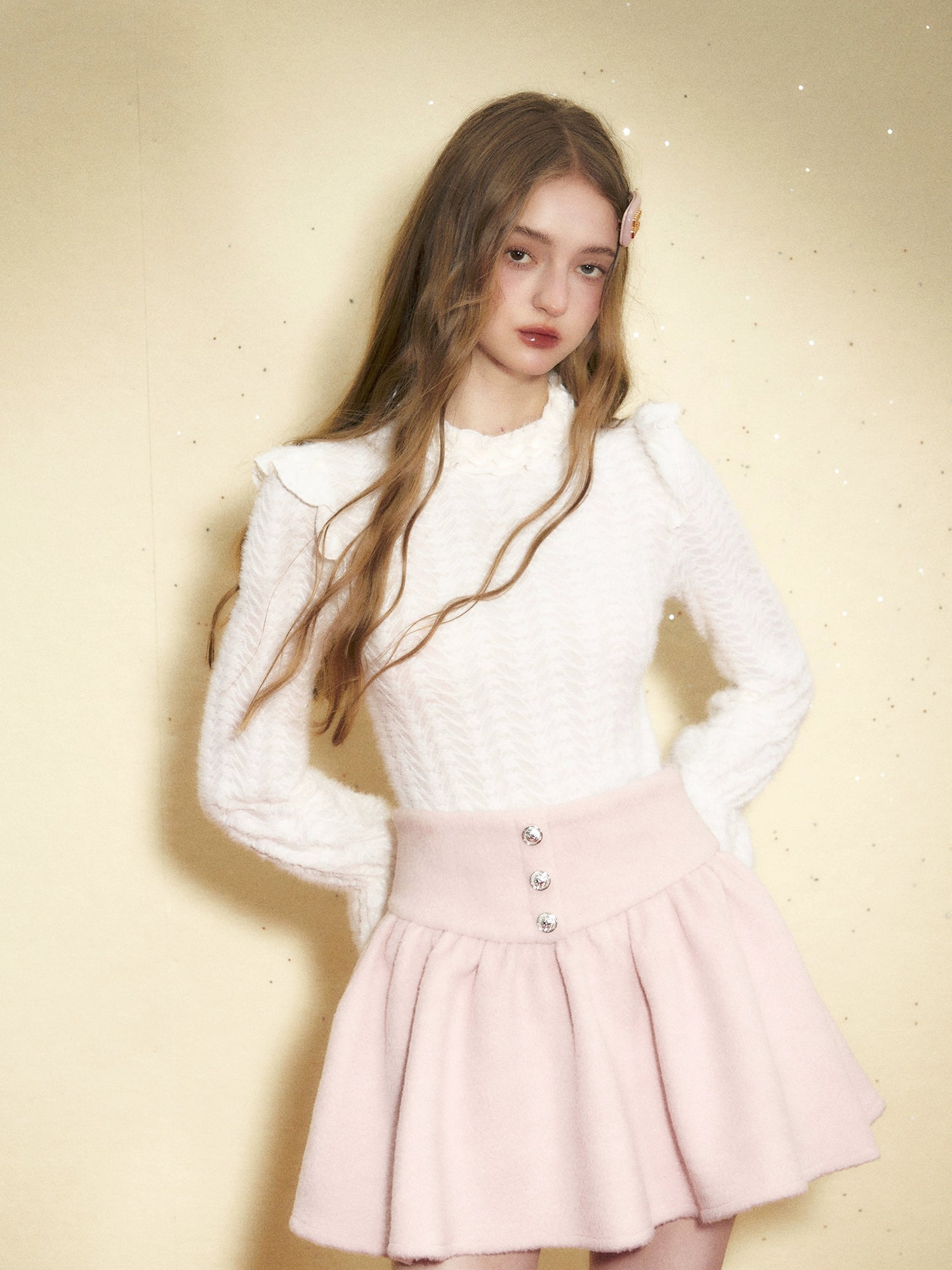 Small Turtleneck Lace Frill Top