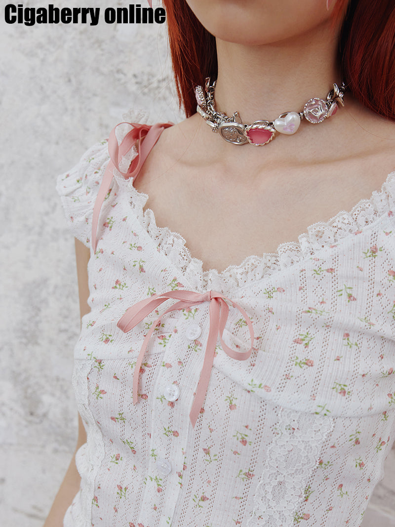 Zirkon -Acrylknopf Exquisite Choker